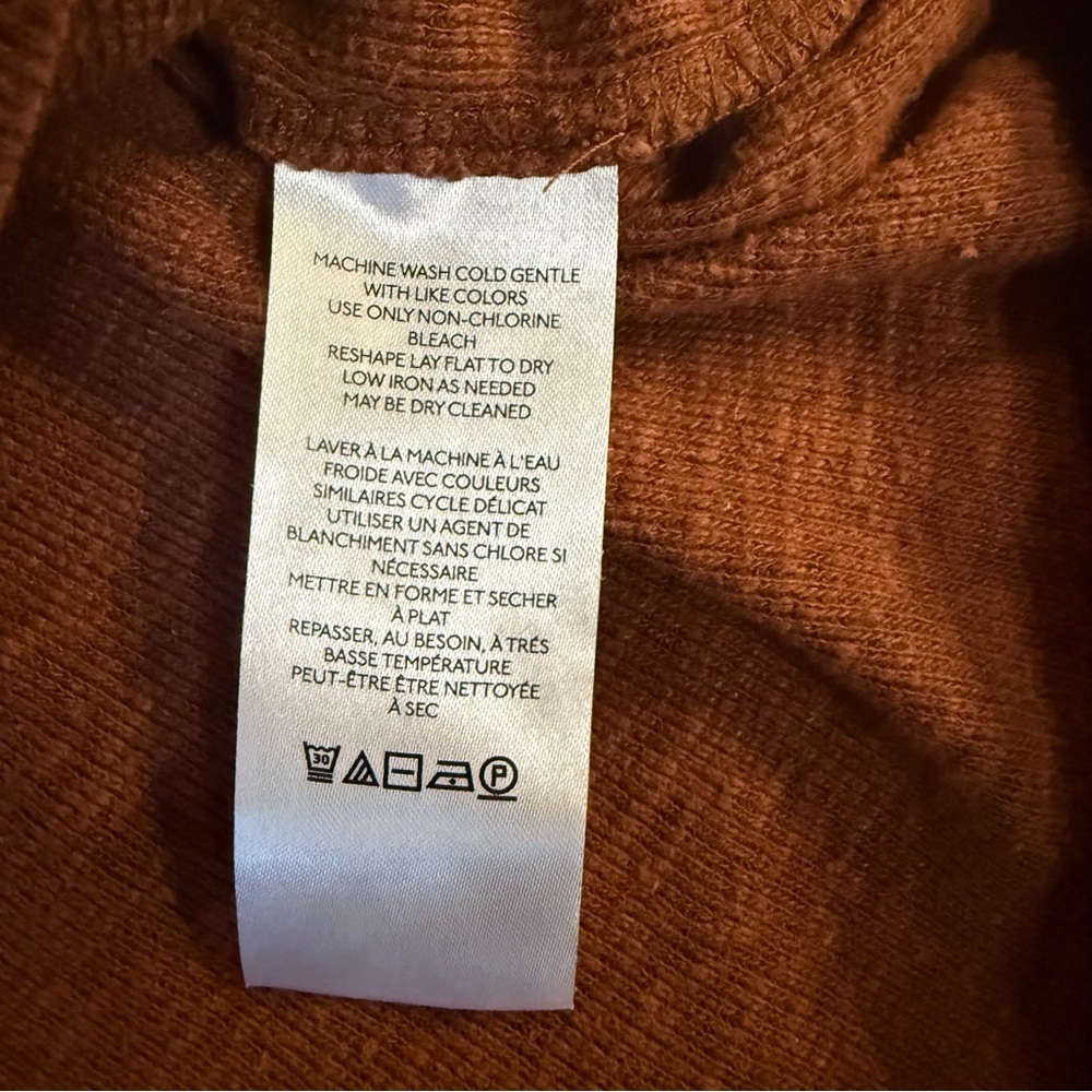 Anthropologie Pilcro Ruffled Raglan Thermal Top Rust Orange size Medium - Picture 8 of 10